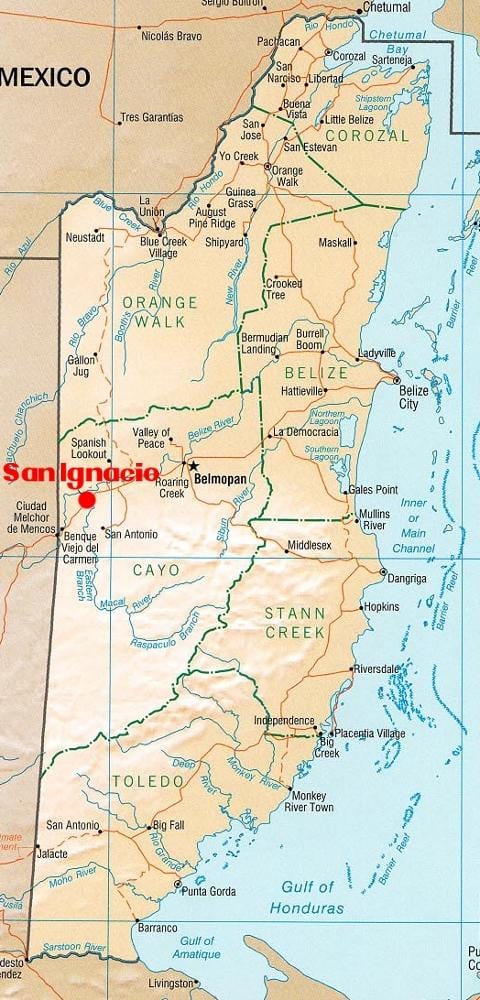 Mapa San Ignacio w Belize