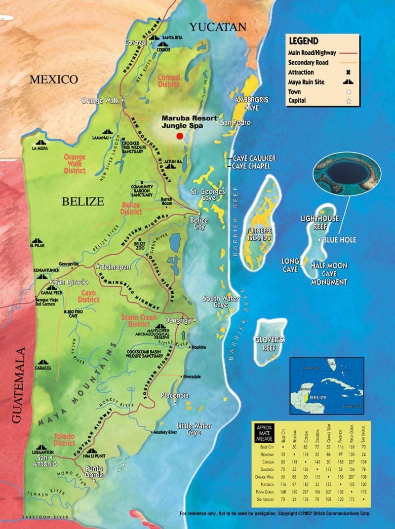 Mapa tytoniowymi cayeux Belize