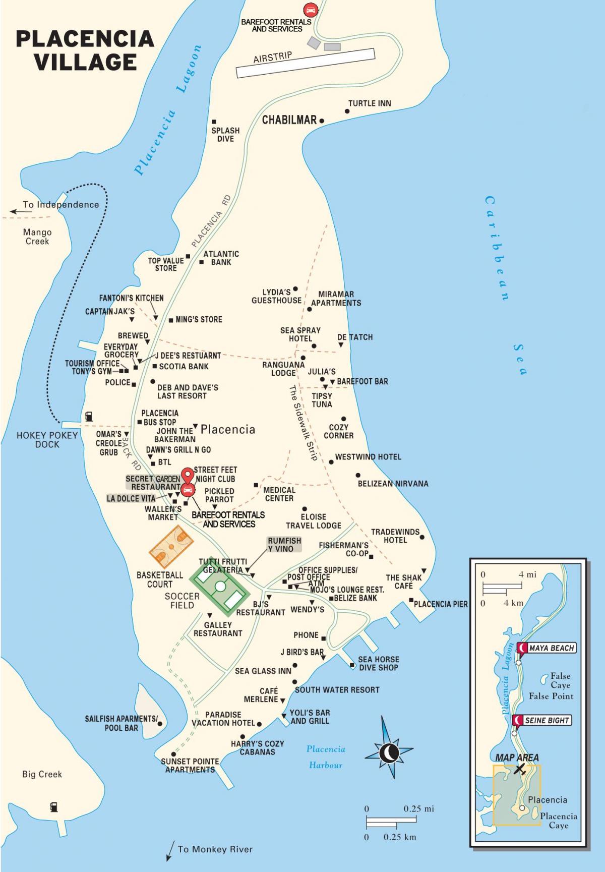mapa пласенсие Belize