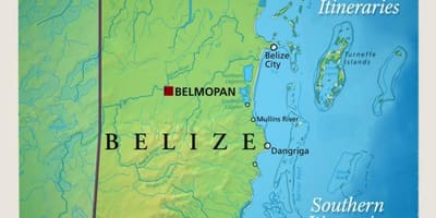 Mapa Belize żeglarstwo