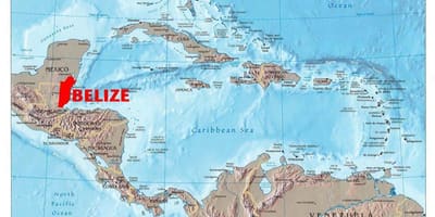 Mapa Belize W Ameryce Środkowej