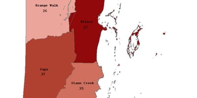 Mapa ludności Belize 