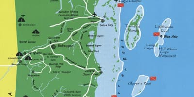 Mapa Belize nurkowanie