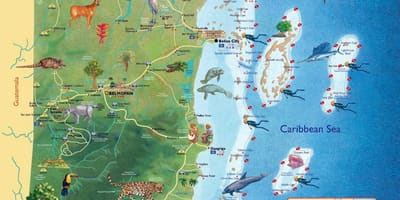 Mapa Belize wodospady 