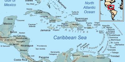 Mapa Belize i pobliskie wyspy