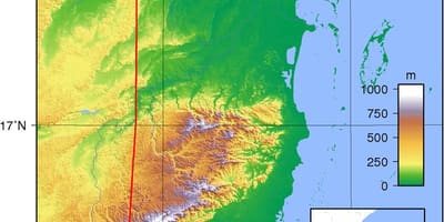 Mapa fizyczna Belize