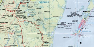 Szczegółowa Drogowa mapa Belize