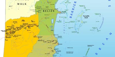 Mapa Belize z wioski