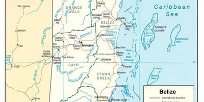 Rzeki Belize mapie