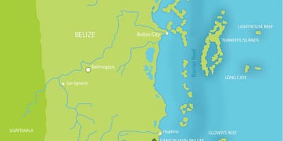 Mapa sanktuarium Belize