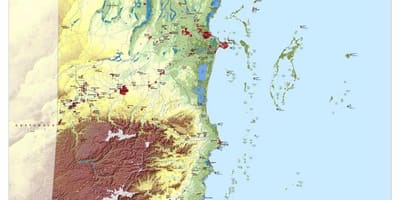 Mapa topograficzna Belize
