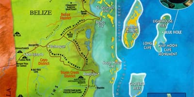 Mapa zoo w Belize 